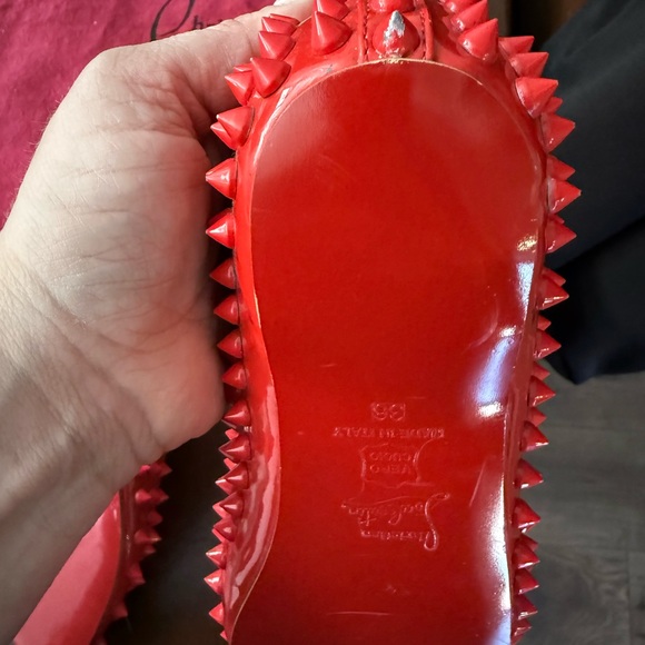 Christian Louboutin Red Studded flats - Picture 7 of 13